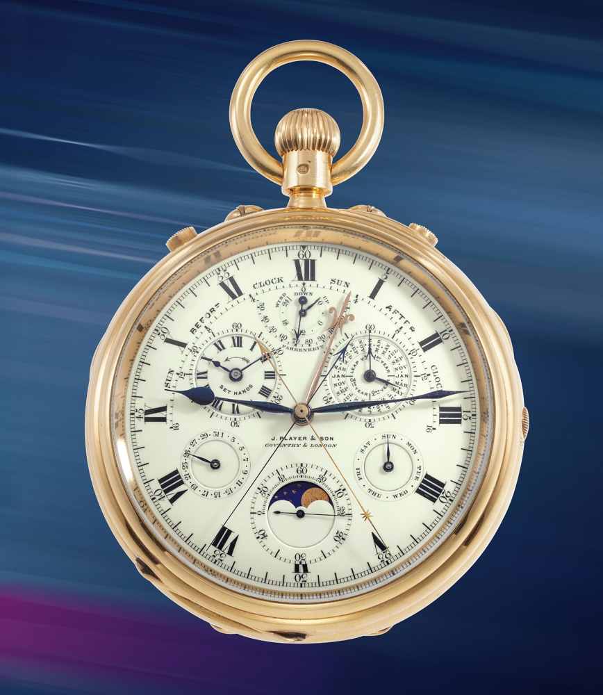 Front view of the Hyper Complication pocket watch