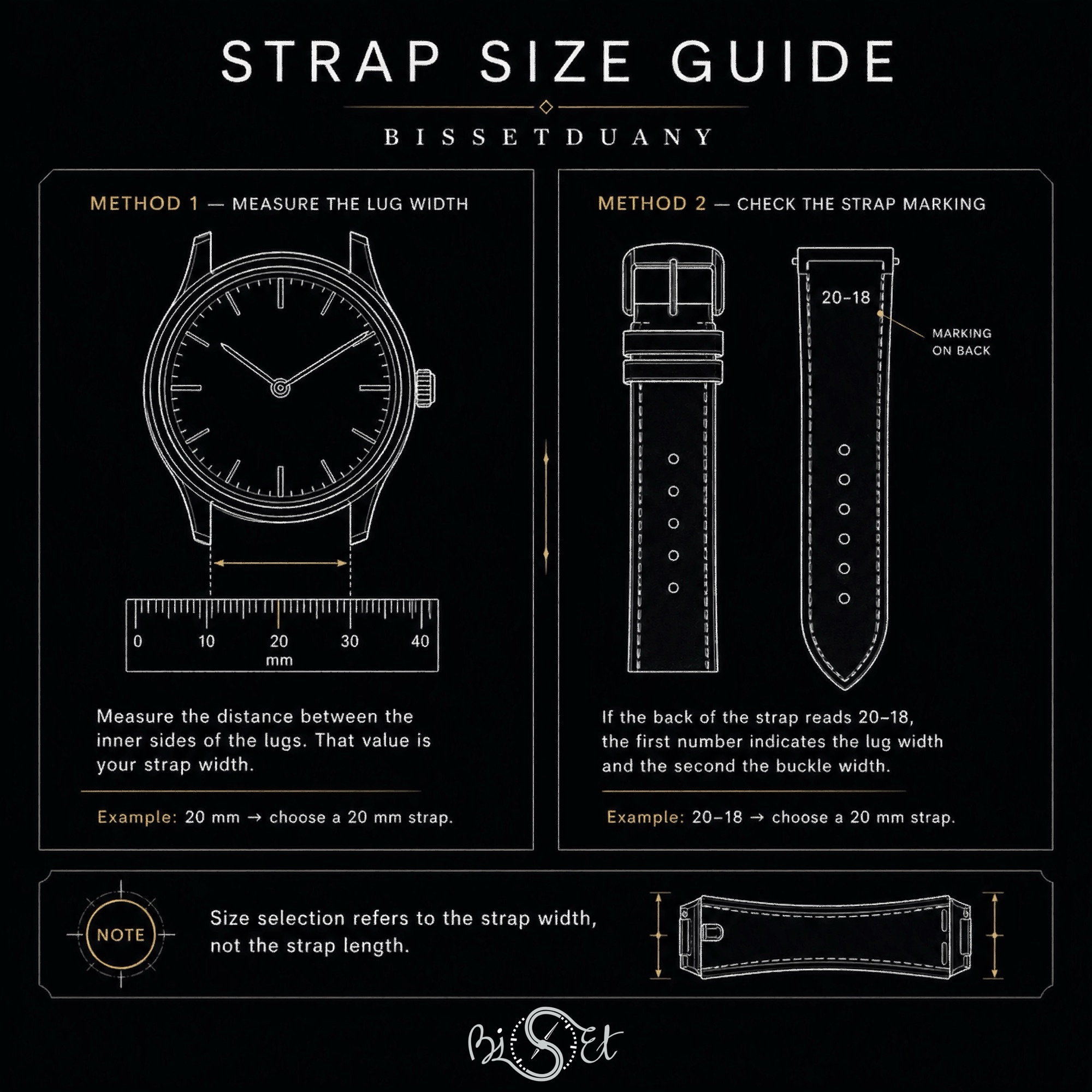 BissetDuany Strap Size Guide