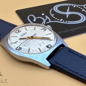 Zaria Vintage — Manual Caliber 2609, 17 Jewels | Deep Blue Pelle Strap - Image 1