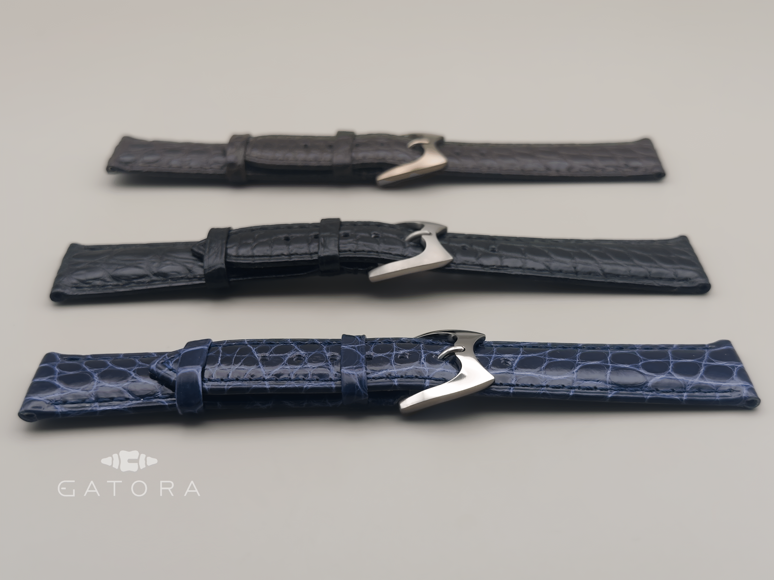 Gatora Caiman Crest — Crocodile Watch Strap with Grade 2 Titanium Buckle - Image 5