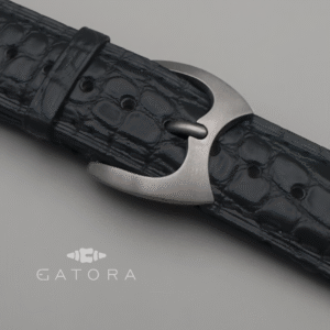 Gatora Caiman Crest — Crocodile Watch Strap with Grade 2 Titanium Buckle - Image 1