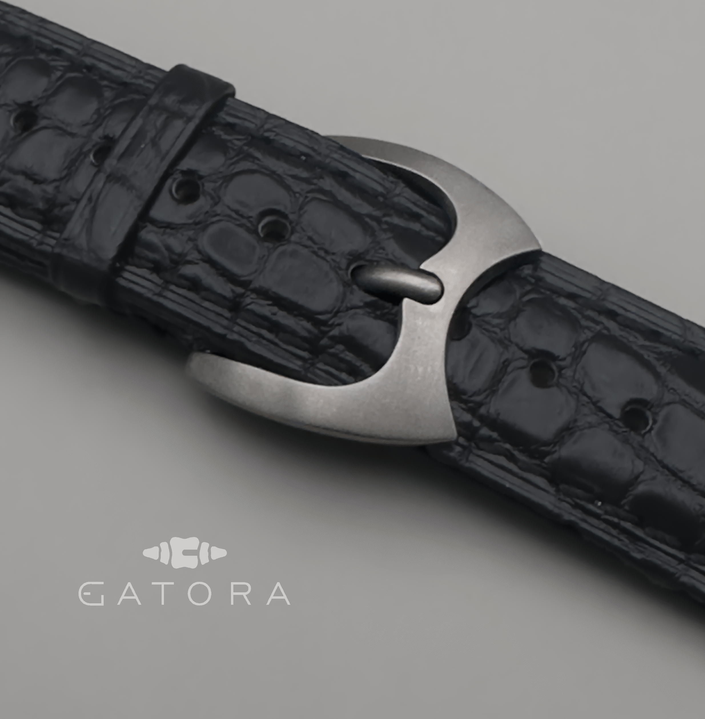 Gatora Caiman Crest — Crocodile Watch Strap with Grade 2 Titanium Buckle - Image 1