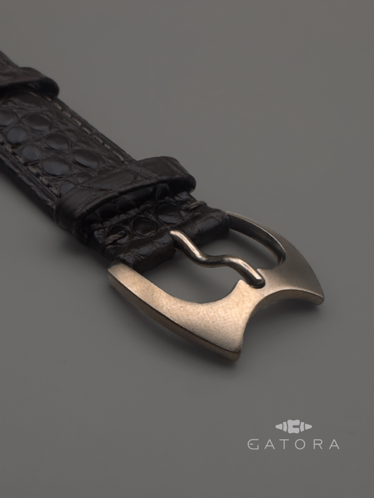 Gatora Caiman Crest — Crocodile Watch Strap with Grade 2 Titanium Buckle