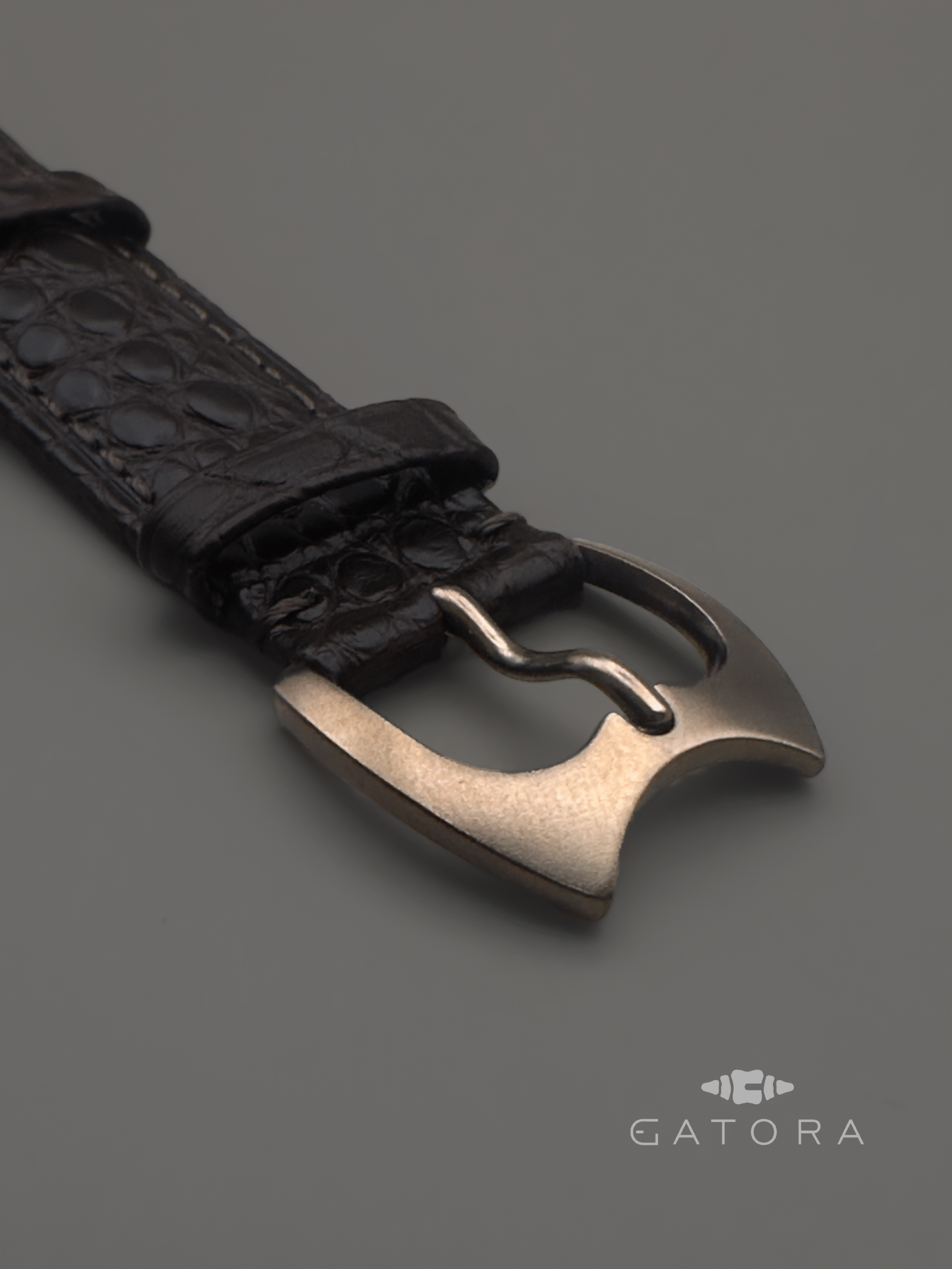 Gatora Caiman Crest — Crocodile Watch Strap with Grade 2 Titanium Buckle - Image 4